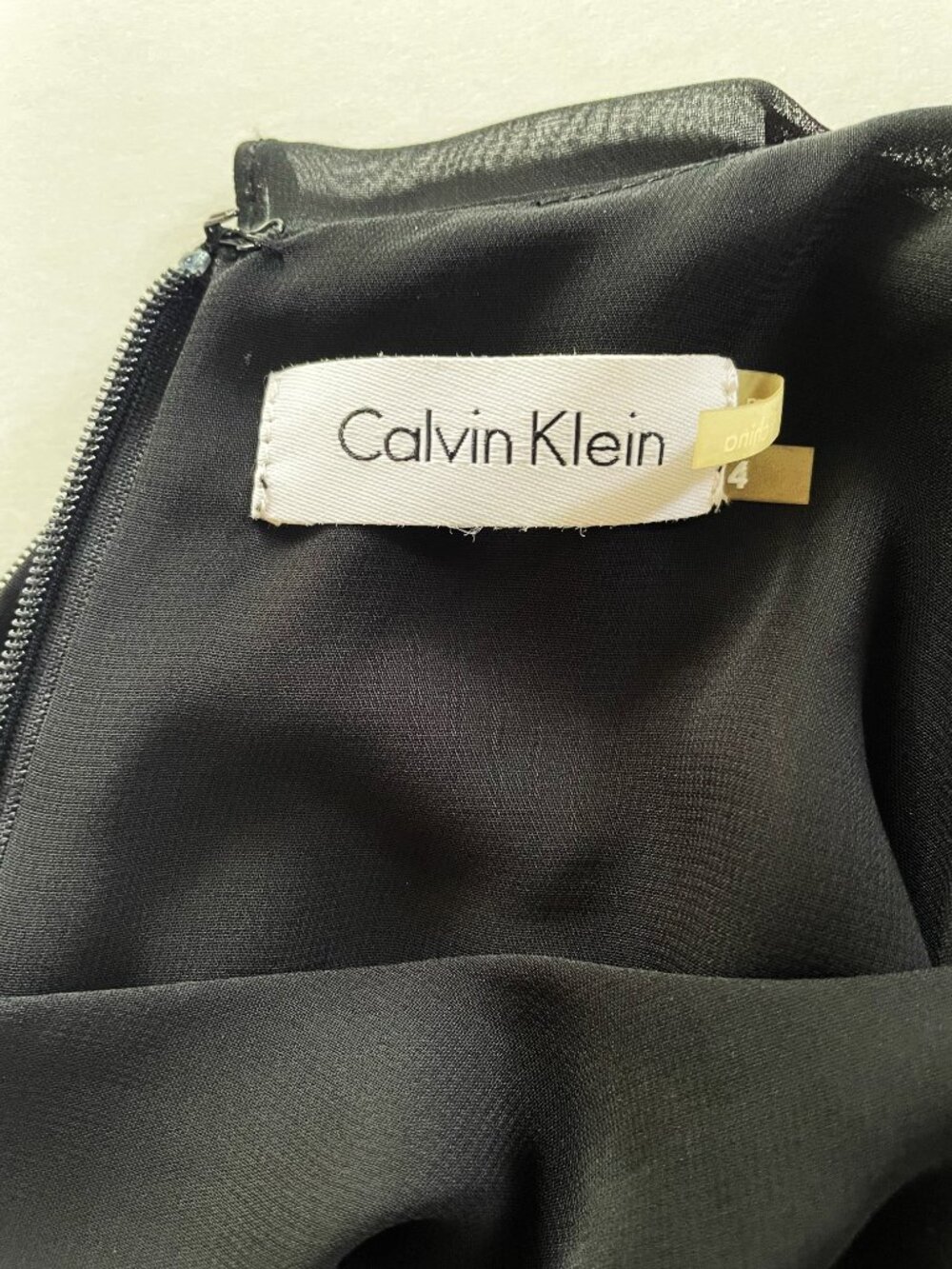 Calvin Klein Colorblock Black & White Pleated Popover Midi Dress Size 4 NWT - Picture 8 of 10